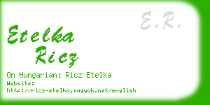 etelka ricz business card